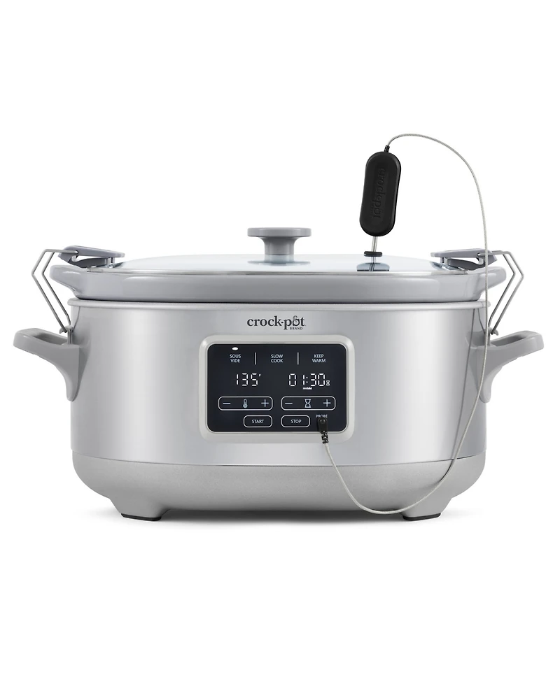 Crock-Pot 7 Qt. Cook Carry Programmable Slow Cooker with Sous Vide, Stainless Steel
