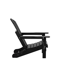 All-Weather Contoured Outdoor Poly Folding Adirondack Chair (Set of