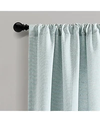 Lush Decor Farmhouse Button Stripe Yarn Dyed Woven Cotton Window Curtain Panels