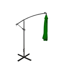 10 Ft Outdoor Solar Led Cantilever Umbrella with Base Weights