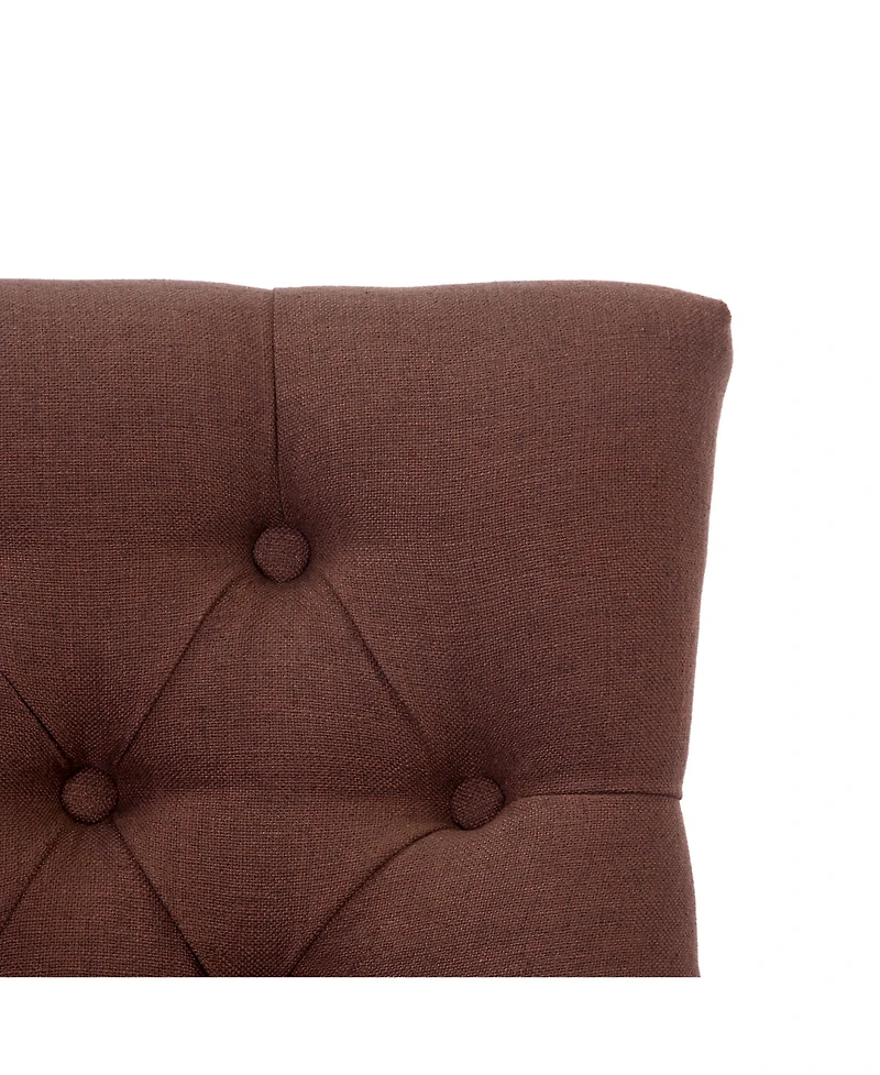 24" Linen Tufted Buttons Upholstered Wingback Counter Stool (Set of