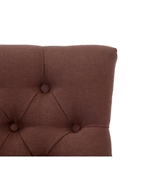 24" Linen Tufted Buttons Upholstered Wingback Counter Stool (Set of