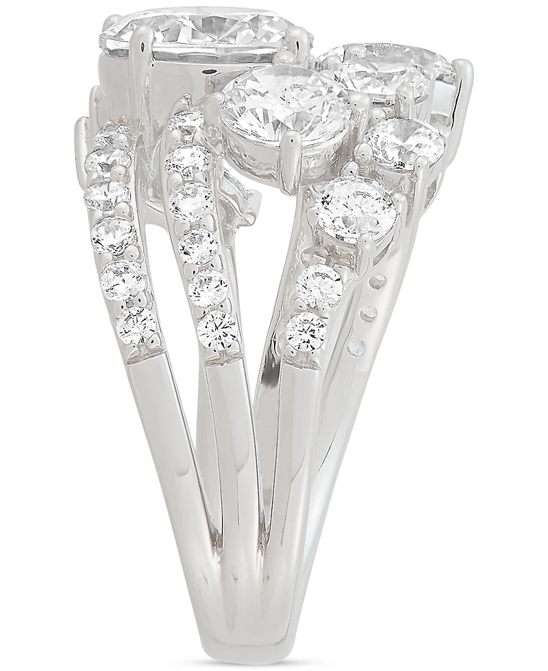 Arabella Cubic Zirconia Cluster Statement Ring in Sterling Silver