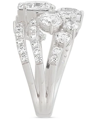 Arabella Cubic Zirconia Cluster Statement Ring in Sterling Silver