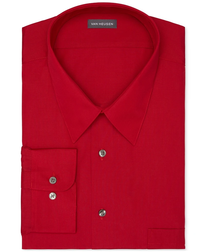 Van Heusen Men's Big & Tall Regular-Fit Wrinkle-Free Poplin Solid Dress Shirt