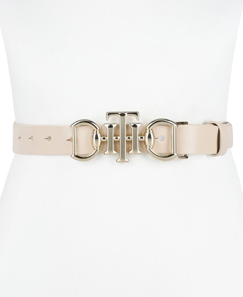 Tommy Hilfiger Women's Skinny Double Ended Horsebit Buckle Dress Casual Belt