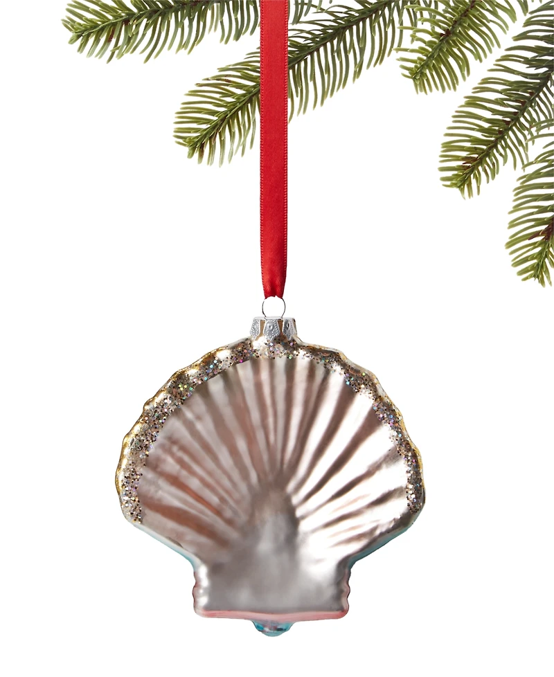 Holiday Lane Seaside Glass Seashell Ornament, Exclusively at Macy's