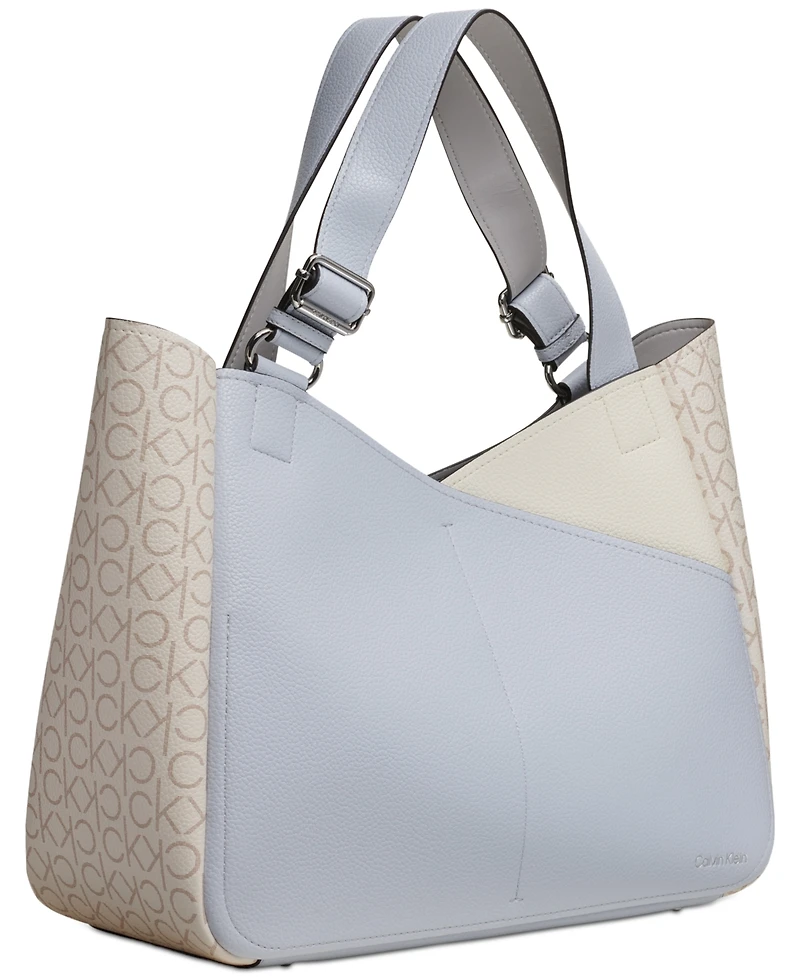 Calvin Klein Zoe Large Colorblock Monogram Tote
