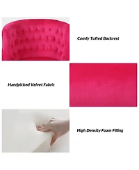 Hulala Home Modern Cute Velvet Desk Chair with Gold Base for Living Room,Bedroom