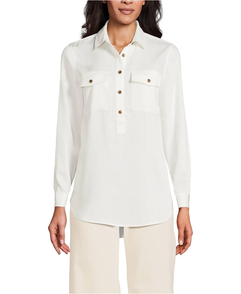 Lands' End Women's Tencel Fiber Popover Top