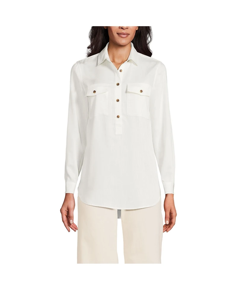 Lands' End Women's Tencel Fiber Popover Top