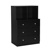 Slickblue 3 Drawer Dresser with Cubbies Storage Chest for Bedroom Living Room
