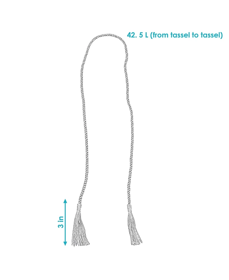 Sunnydaze Decor Indoor and Outdoor Rope Curtain Tiebacks - Blue - Set of 2