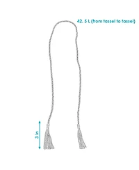 Sunnydaze Decor Indoor and Outdoor Rope Curtain Tiebacks - Blue - Set of 2