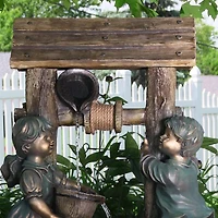 Children at the Well 39-Inch Outdoor Water Fountain - Led Lights - Electric Submersible Pump - Polyresin/Fiberglass