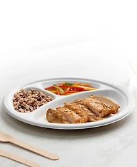 Cheer Collection 9 Inch Compartment Paper Plates, 200 Pack