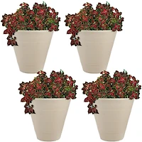 Indoor/Outdoor Patio, Garden, or Porch Weather-Resistant Double-Walled Walter Flower Pot Planter - 15.5" - Antique White