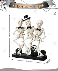 Glitzhome 10.50''H Halloween Polyresin Dancing Skeleton Table Decor