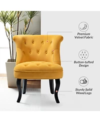 Modern Velvet Armless small Accent Chairs For Space Saving