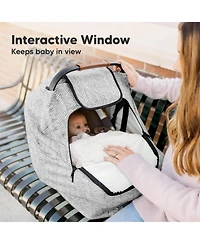 KeaBabies Warmzy Baby Car Seat Cover, Universal Stretch Fit Infant Carseat Covers for Babies, Winter Canopy