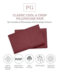 Pillow Gal Classic Cool Crisp 2 Piece Pillowcase Set