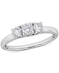 Diamond Three Stone Engagement Ring (1/2 ct. t.w.) 14k White Gold