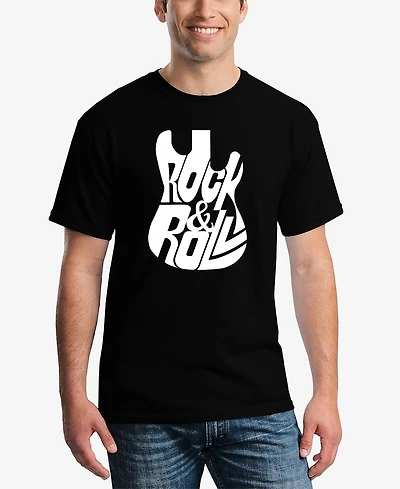 La Pop Art Rock And Roll Guitar - Men's Word T-Shirt