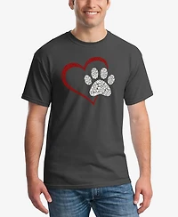 La Pop Art Paw Heart - Men's Word T-Shirt
