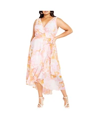 City Chic Plus Size Aliya Print Maxi Dress