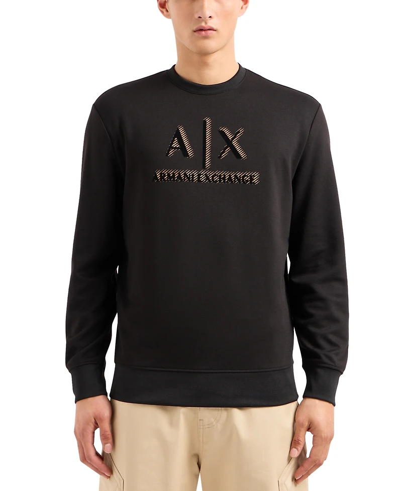 A|X Armani Exchange Men's Metallic Logo-Print Sweatshirt
