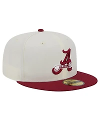 New Era Men's Alabama Crimson Tide Chrome White Vintage-like 59Fifty Fitted Hat