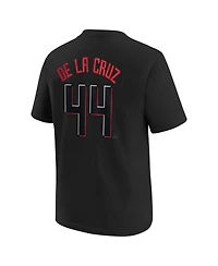 Nike Youth Elly De La Cruz Black Cincinnati Reds Fuse City Connect Name Number T-Shirt