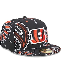 New Era Men's Black Cincinnati Bengals Paisley 59Fifty Fitted Hat