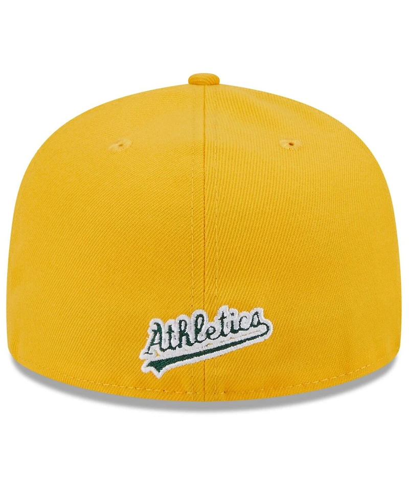 New Era Men's Green/Gold Oakland Athletics Gameday Sideswipe 59Fifty Fitted Hat