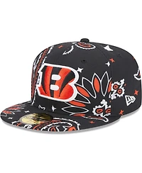 New Era Men's Black Cincinnati Bengals Paisley 59Fifty Fitted Hat