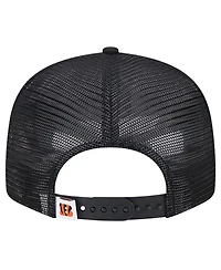New Era Men's Black Cincinnati Bengals Main Trucker 9Fifty Snapback Hat