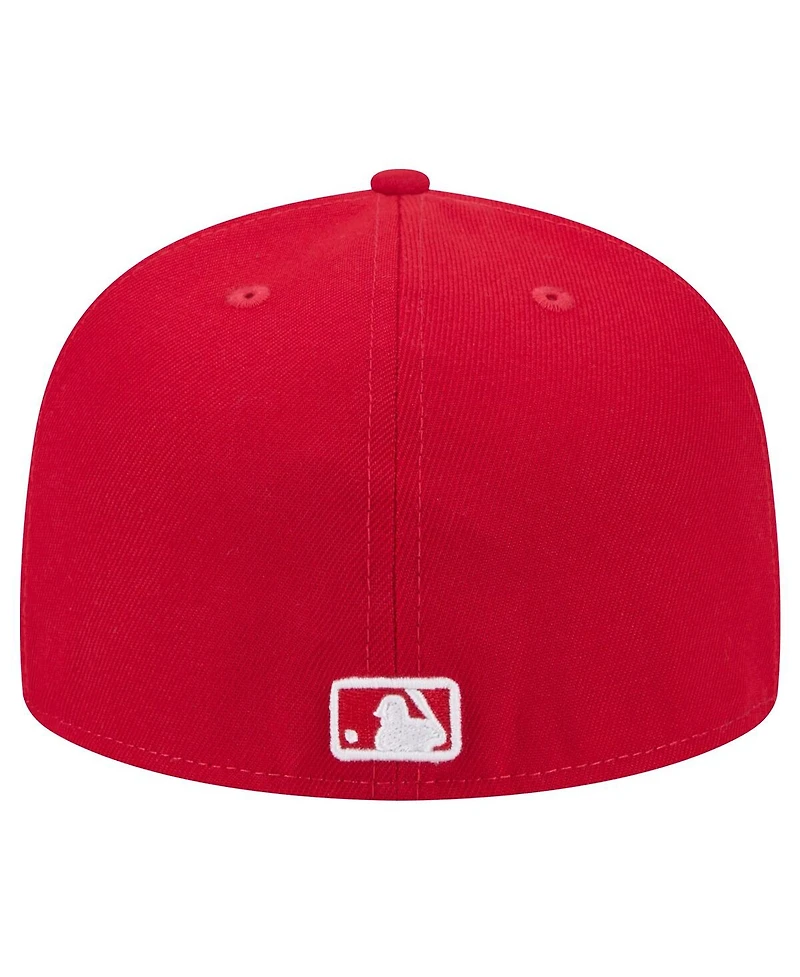 New Era Men's Red Miami Marlins White Logo 59Fifty Fitted Hat