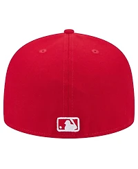 New Era Men's Red Miami Marlins White Logo 59Fifty Fitted Hat