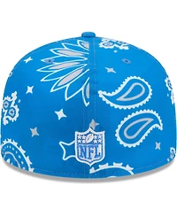 New Era Men's Blue Detroit Lions Paisley 59Fifty Fitted Hat
