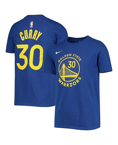 Nike Youth Stephen Curry Royal Golden State Warriors Logo Name Number Performance T-Shirt