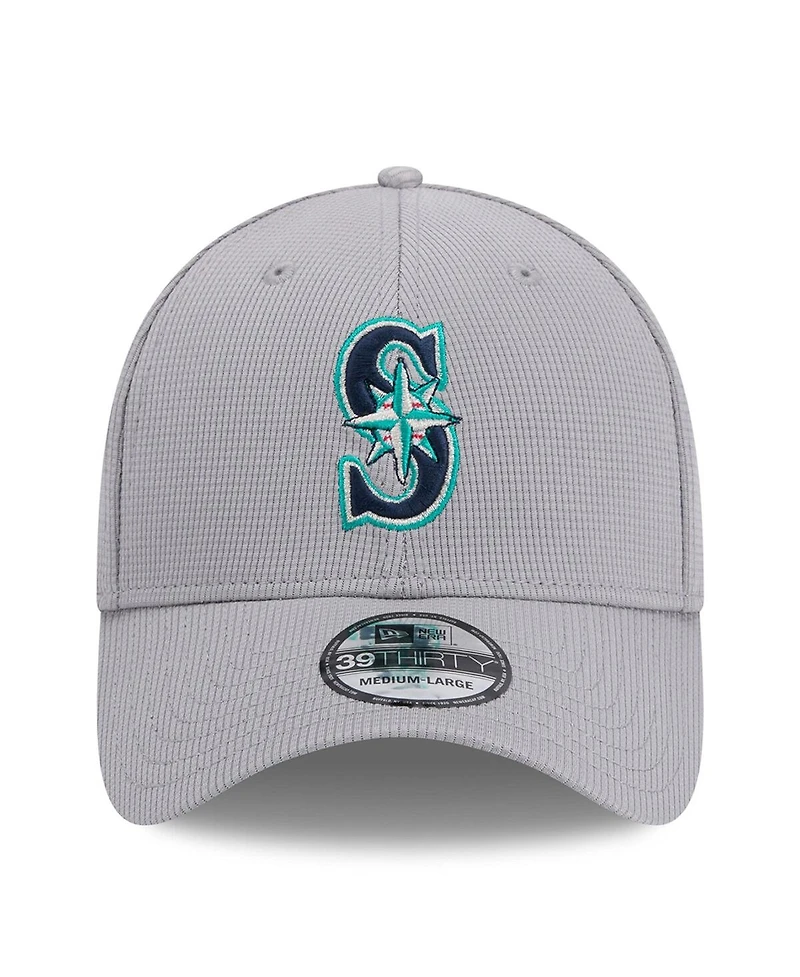 New Era Men's Gray Seattle Mariners Active Pivot 39Thirty Flex Hat