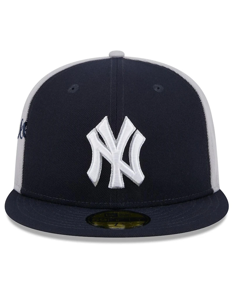 New Era Men's Navy/Gray York Yankees Gameday Sideswipe 59Fifty Fitted Hat