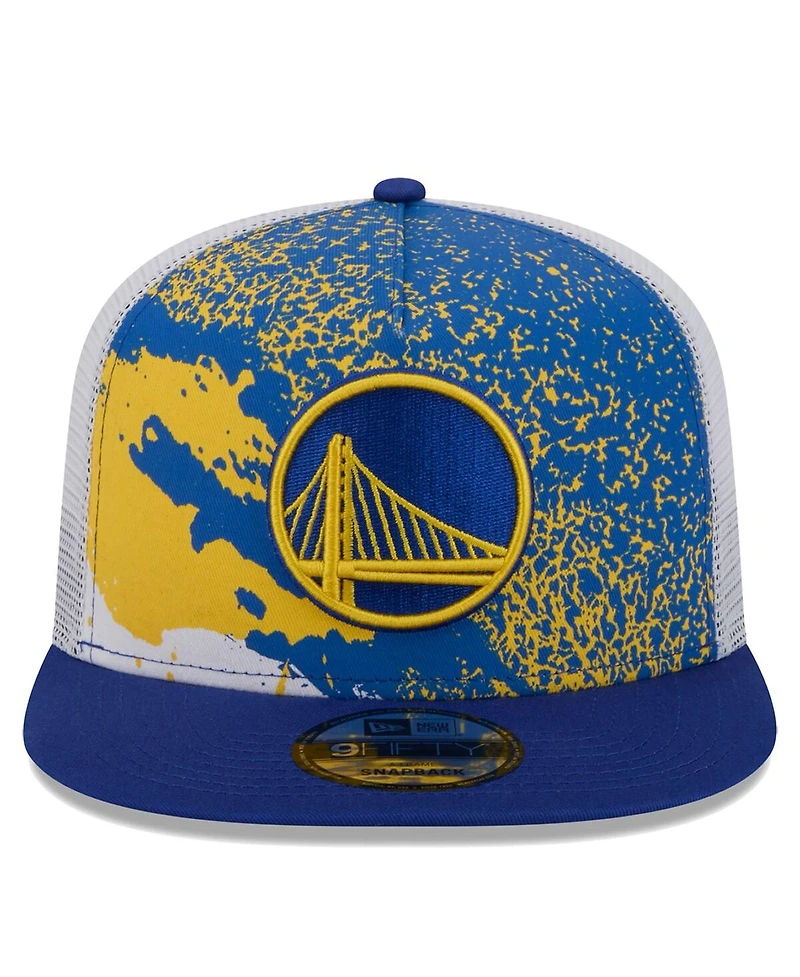 New Era Men's Royal Golden State Warriors Court Sport Speckle 9Fifty Snapback Hat