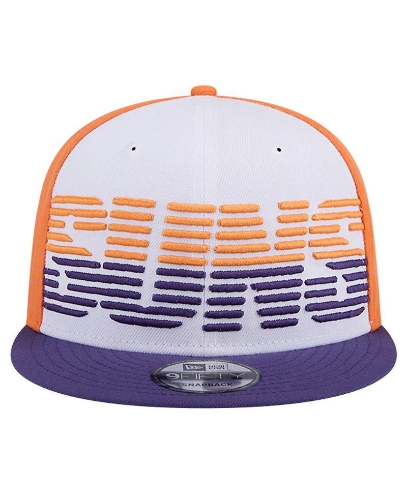 New Era Men's White/Purple Phoenix Suns Throwback Gradient Tech Font 9fifty Snapback Hat