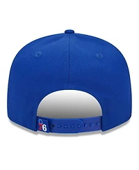 New Era Men's Royal Philadelphia 76ers Side Logo 9fifty Snapback Hat