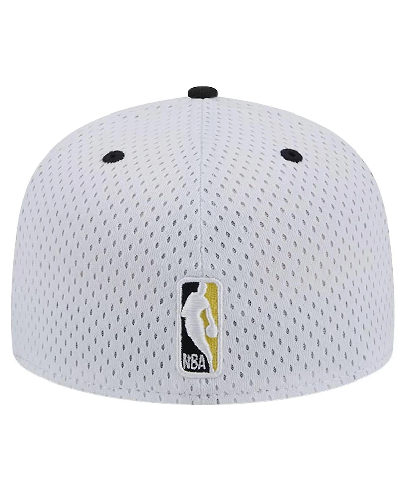 New Era Men's White/Black Utah Jazz Throwback 2Tone 59fifty Fitted Hat