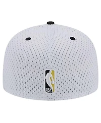 New Era Men's White/Black Utah Jazz Throwback 2Tone 59fifty Fitted Hat