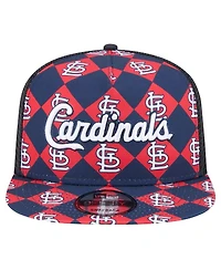 New Era Men's Navy St. Louis Cardinals Seeing Diamonds A-Frame Trucker 9Fifty Snapback Hat
