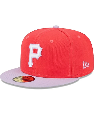New Era Men's Red/Lavender Pittsburgh Pirates Spring Color Two-Tone 59Fifty Fitted Hat