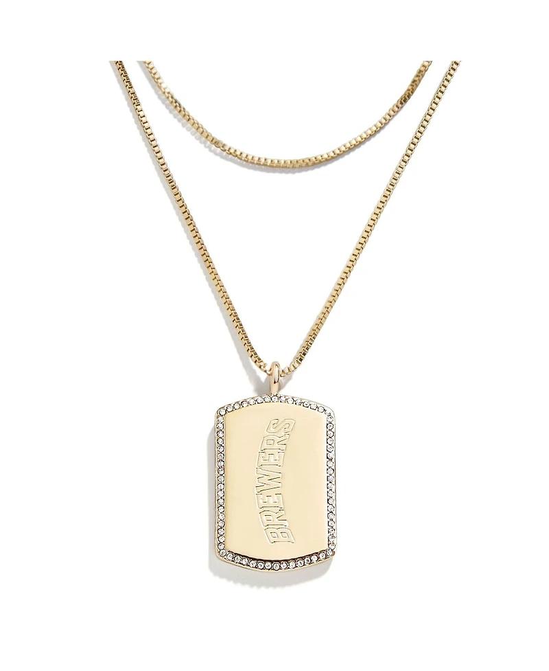 Wear by Erin Andrews x Baublebar Milwaukee Brewers Dog Tag Necklace